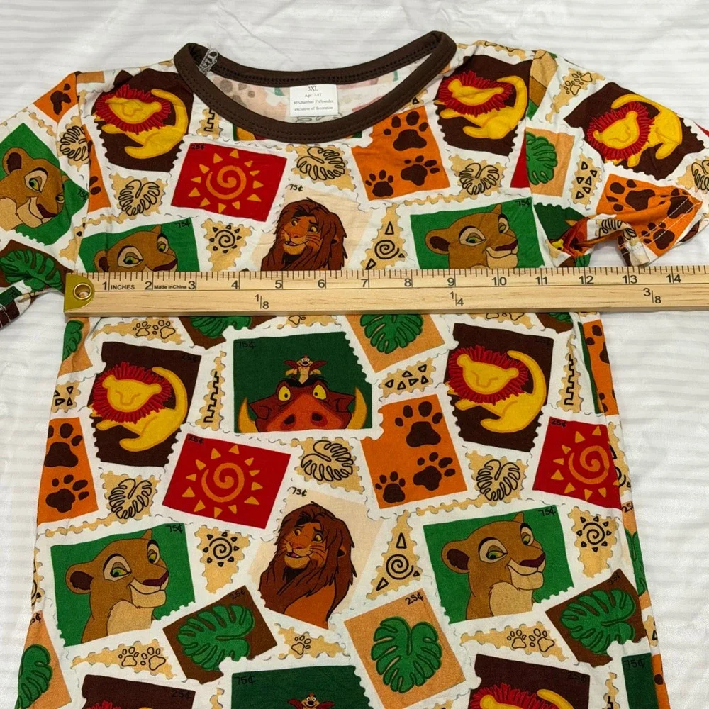 Disney Lion King Bamboo Pajama Set Kids Size 7-8T Simba Nala Shorts T-Shirt NWOT - Picture 4 of 7